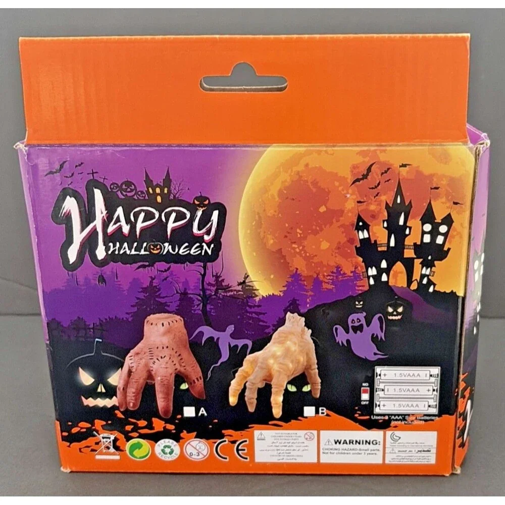 Happy Halloween Animated Crawling Hand Halloween Prop Sound & Voice Activated